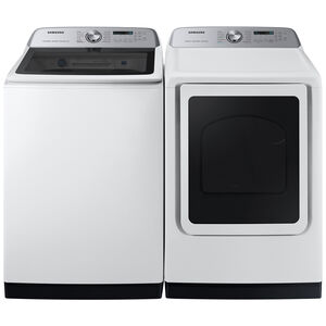 Samsung 27 in. 7.4 cu. ft. Smart Gas Dryer with Sensor Dry, Sanitize & Steam Cycle - White, White, hires