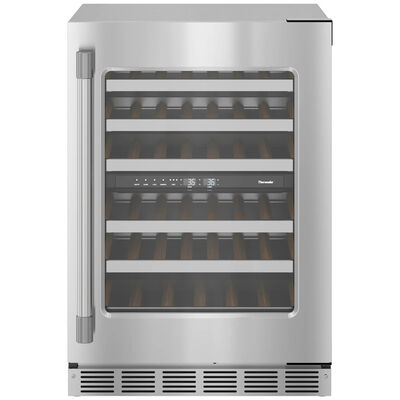 Thermador Professional Series 24 in. Compact Built-In Wine Cooler with 41 Bottle Capacity, Dual Temperature Zones & Digital Control - Stainless Steel | T24UW925RS