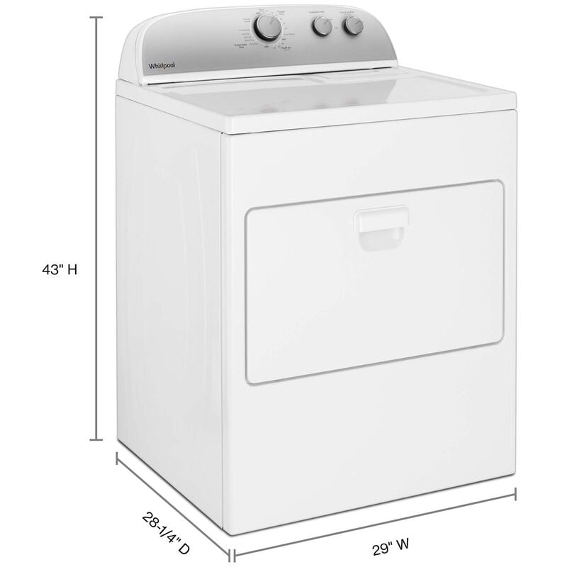 Whirlpool 29 in. 7.0 cu. ft. Electric Dryer with AutoDry Drying System - White, , hires