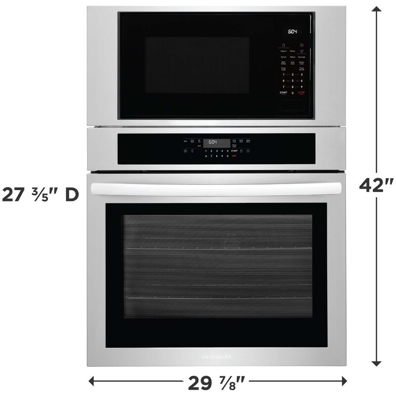 Frigidaire 30 in. 6.9 cu. ft. Electric Microwave/Wall Oven Combo with Standard Convection & Sensor Cooking - Stainless Steel, , hires