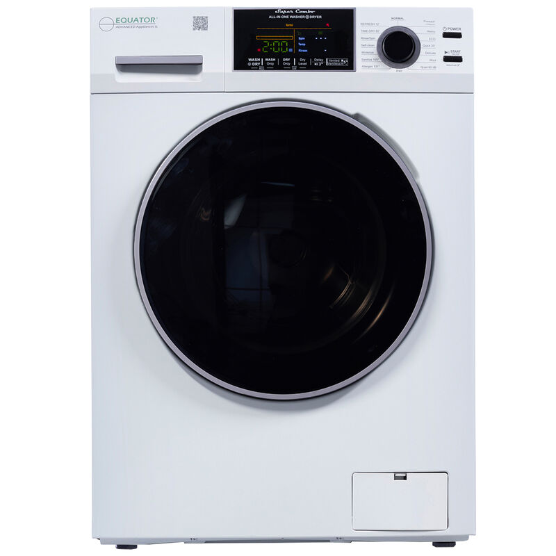 Equator 24 in. 1.9 cu. ft. Electric Front Load All-in-One Laundry Center with Sanitize Cycle & Sensor Dry - White, White, hires