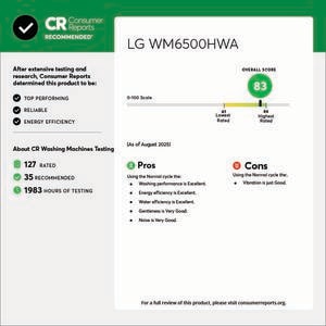 LG 27 in. 5.0 cu. ft. Smart Stackable Front Load Washer with AI DD Built-In Intelligence, TurboWash 360 Technology, Allergiene, Sanitize & Steam Wash Cycle - White, White, hires