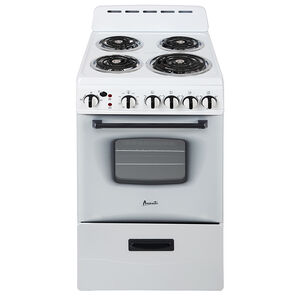 Avanti 20 in. 2.1 cu. ft. Oven Freestanding Electric Range with 4 Coil Burners - White, , hires