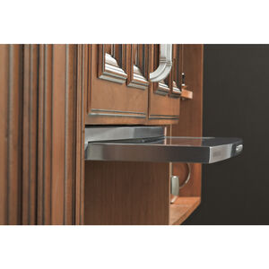 Monogram 36 in. Slide-Out Style Range Hood with 4 Speed Settings, 500 CFM, Convertible Venting & 2 Halogen Lights - Stainless Steel, Stainless Steel, hires