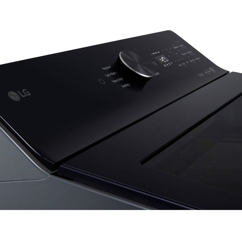 LG 27 in. 4.8 cu. ft. Smart Top Load Washer with 4-Way Agitator, EasyUnload & AI Sensing - Platinum Black, Platinum Black, hires