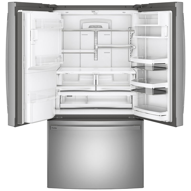 GE Profile 36 in. 27.7 cu. ft. French Door Refrigerator with Ice & Water Dispenser - Fingerprint Resistant Stainless, Fingerprint Resistant Stainless, hires