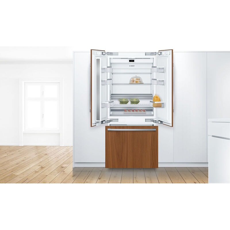 Bosch Benchmark 36 in. 19.4 cu. ft. Built-In Smart Counter Depth French Door Refrigerator with Ice Maker - Custom Panel Ready, , hires