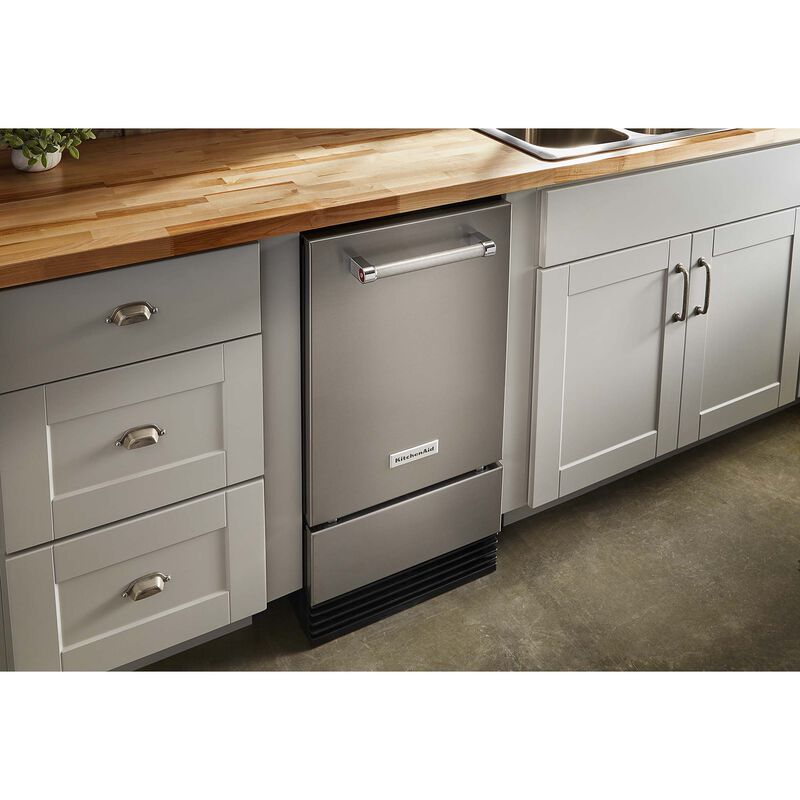 KitchenAid 18 in. Built-In Undercounter Ice Maker with 35 lb. Ice Storage, Auto-Defrost & Digital Control - Stainless Steel with PrintShield Finish, , hires