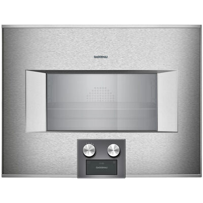 Gaggenau 400 Series 24 in. 2.1 cu. ft. Smart Bottom Control Steam Electric Wall Oven with Convection Cooking - Stainless Steel | BS474612