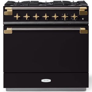AGA Elise 36 in. 4.5 cu. ft. True European Convection Dual Fuel Range with 5 Sealed Burners - Matte Black, , hires