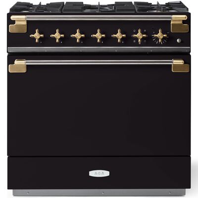 AGA Elise 36 in. 4.5 cu. ft. True European Convection Dual Fuel Range with 5 Sealed Burners - Matte Black | AEL361DFABMB