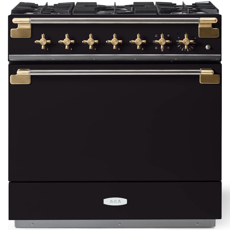 AGA Elise 36 in. 4.5 cu. ft. True European Convection Dual Fuel Range with 5 Sealed Burners - Matte Black, , hires
