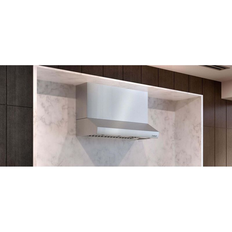 Wolf 48 in. Canopy Pro Style Range Hood, Ducted Venting, Ducted Venting & 3 Halogen Lights - Stainless Steel, , hires