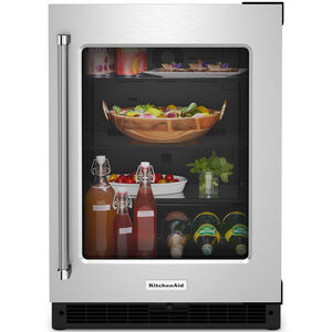KitchenAid 24 in. 5.2 cu. ft. Built-In Undercounter Refrigerator - Stainless Steel, , hires