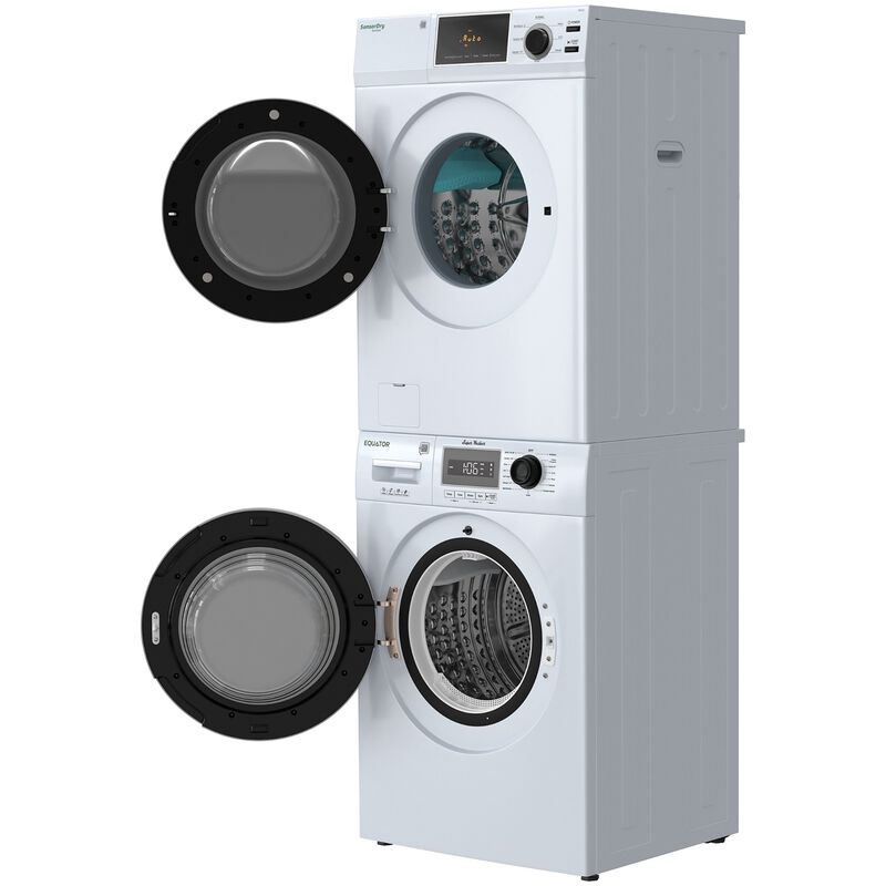 Equator Value 24 in. 2.47 cu. ft. Electric Front Load Laundry Center with Sensor Dry, Pet & Sanitize Cycle - White, , hires