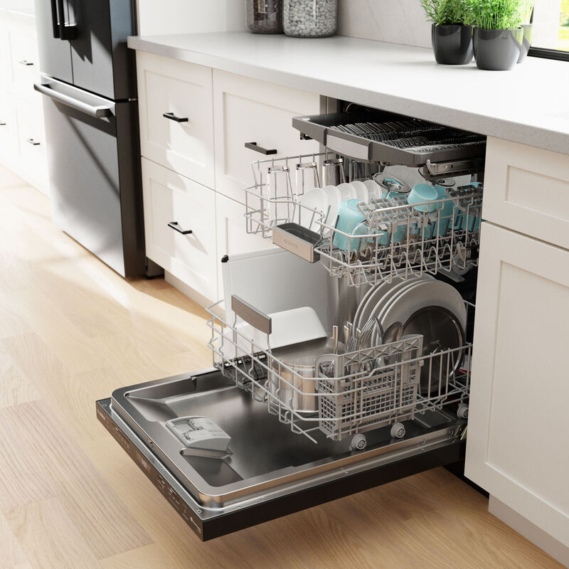 Bosch 800 Series 24 in. Smart Built-In Dishwasher with Top Control, 42 dBA Sound Level, 16 Place Settings, 8 Wash Cycles & Sanitize Cycle - Black, Black, hires