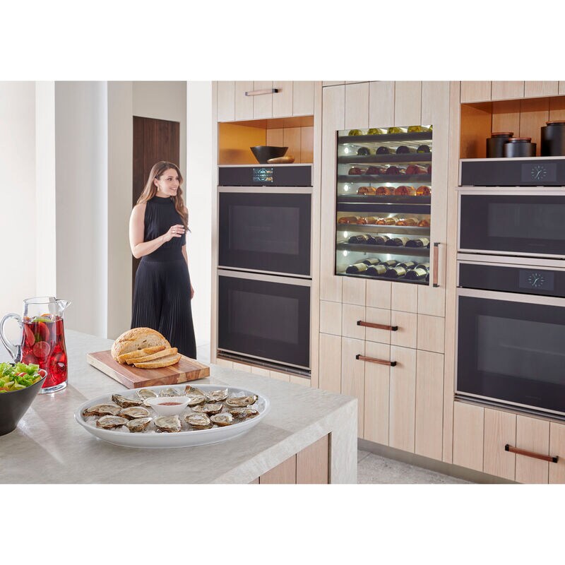 Monogram Minimalist Series 30 in. 10 cu. ft. Smart Top Control SpeedElectric Double Wall Oven with True European Convection - Stainless Steel, , hires