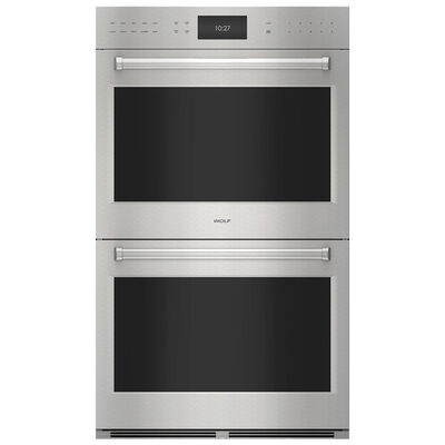 Wolf E Series 30 in. 9.4 cu. ft. Electric Smart Double Wall Oven with Dual Convection & Self Clean - Stainless Steel | DO3050PE/S/P