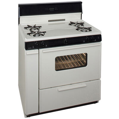 Premier 36 in. 3.9 cu. ft. Oven Freestanding Gas Range with 4 Open Burners - Bisque | SLK240T