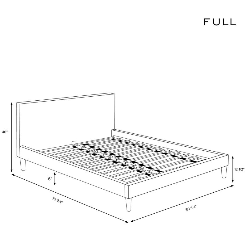 Skyline Furniture Linen Fabric Upholstered Full Size Platform Bed - Olive, , hires