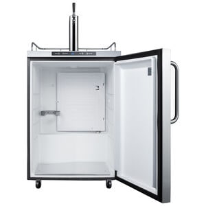 Summit 24 in. 5.6 cu. ft. Beer Dispenser with 2 Taps, Digital Controls & Digital Thermostat - Black, , hires