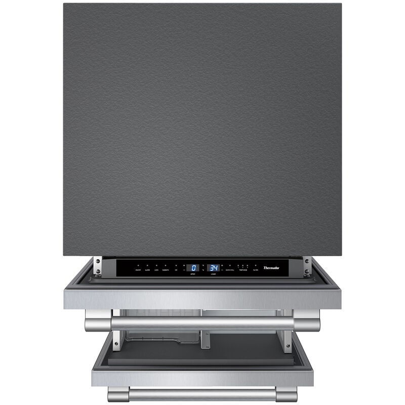 Thermador 24 in. 4.3 cu. ft. Double Refrigerator & Freezer Drawer - Custom Panel Ready, , hires