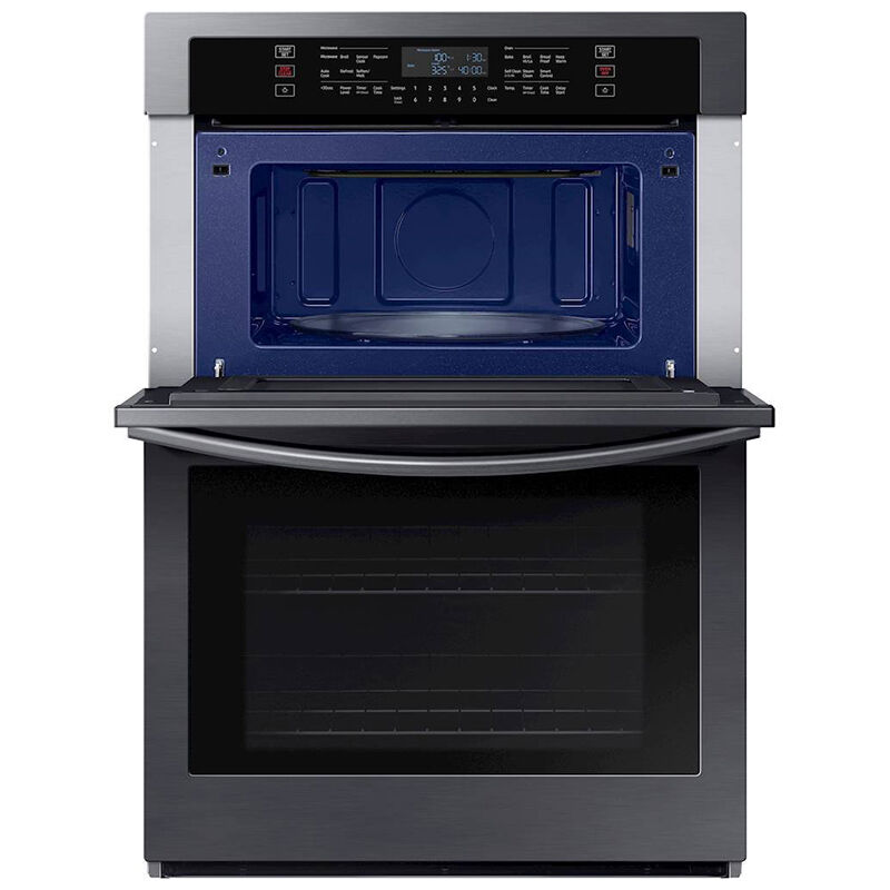 Samsung 30 in. 7.0 Cu. Ft. Electric Smart Oven/Microwave Combo Wall Oven with Standard Convection & Self Clean - Black Stainless Steel, Black Stainless Steel, hires