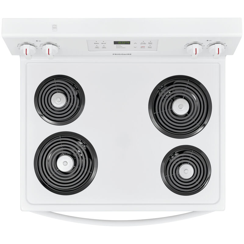 Frigidaire 30 in. 5.3 cu. ft. Oven Freestanding Electric Range with 4 Coil  Burners - White | P.C. Richard u0026 Son
