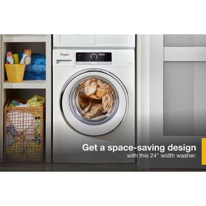 Whirlpool 24 in. 2.3 cu. ft. Stackable Front Load Washer with Detergent Dosing Aid & Sanitize Cycle - White, , hires