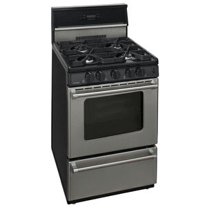 Premier Pro Series 24 in. 2.5 cu. ft. Oven Freestanding Gas Range with 4 Sealed Burners - Stainless Steel, , hires