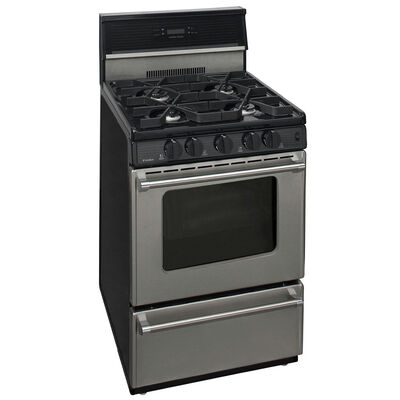 Premier Pro Series 24 in. 2.5 cu. ft. Oven Freestanding Gas Range with 4 Sealed Burners - Stainless Steel | P24S3402PS