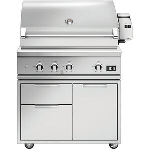 DCS Series 9 36 in. 3-Burner Built-In Natural Gas Grill with Rotisserie, Sear Burner & Smoke Box - Stainless Steel, , hires
