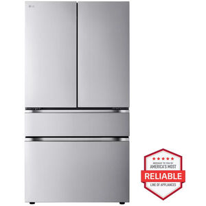 LG 36 in. 25.5 cu. ft. Smart Counter Depth 4-Door French Door Refrigerator with Internal Water Dispenser - PrintProof Stainless Steel, , hires