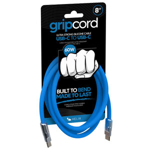 Emerge Technologies Gripcord 8ft Silicone USB-C Cable - Blue, Blue, hires