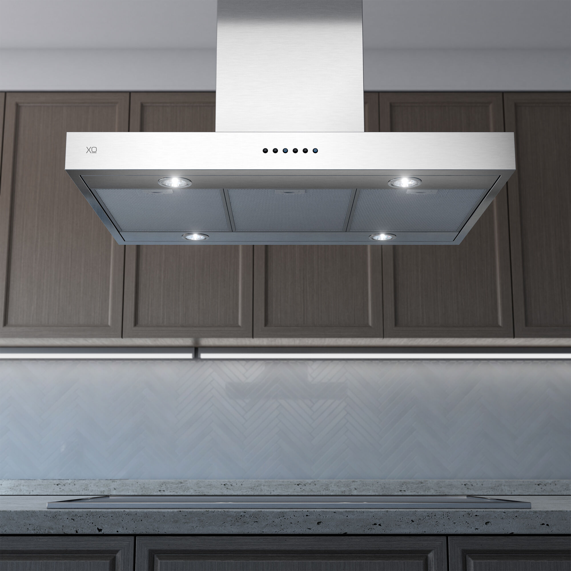 XO 36 in. Convertible Chimney Style Range Hood with 600 CFM, 3 Fan