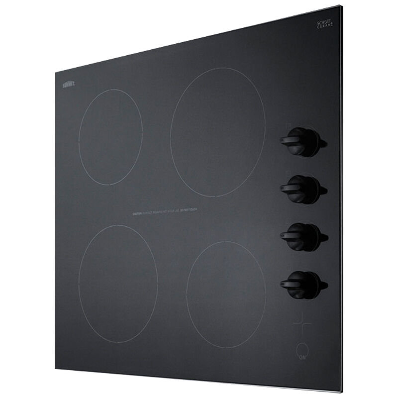 Summit 24 in. 4-Burner Electric Cooktop - Black, , hires