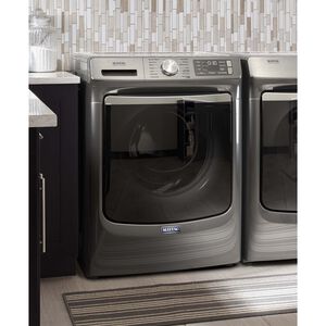 Maytag 27 in. 5.0 cu. ft. Smart Stackable Front Load Washer with Extra Power, 24-Hr Fresh Hold Option, Sanitize & Steam Wash Cycle - Metallic Slate, Metallic Slate, hires