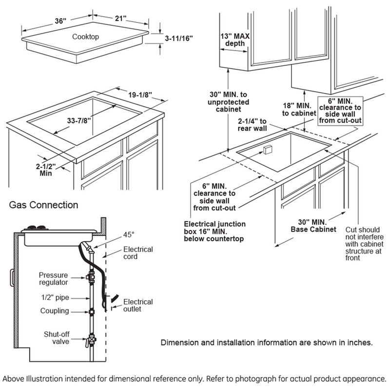 GE 36 in. 5-Burner Natural Gas Cooktop with Simmer Burner & Power Burner - Stainless Steel, Stainless Steel, hires