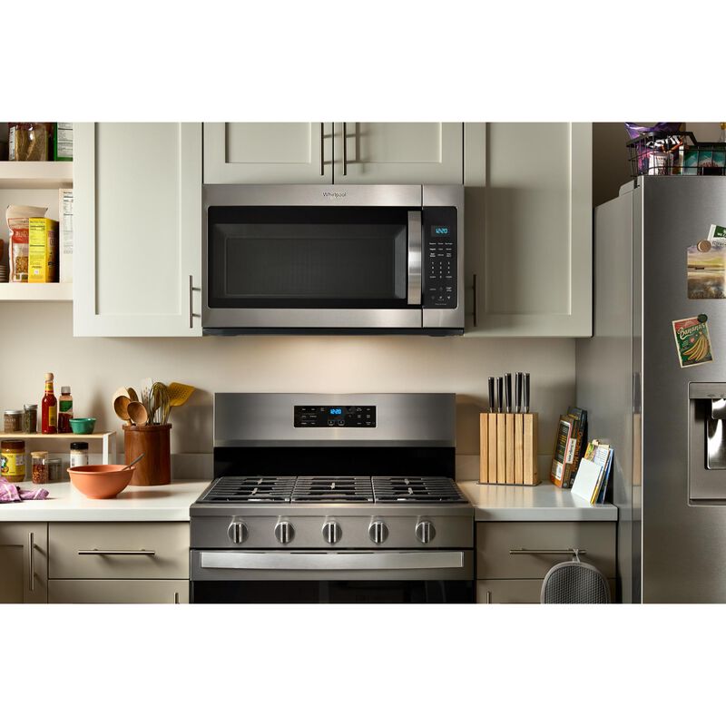 Whirlpool 30 in. 1.9 cu. ft. 1000W Over-the-Range Microwave with 300 CFM & Sensor Cooking - Stainless Steel, , hires