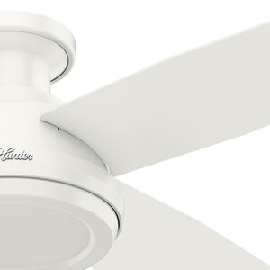 Hunter 52 inch Dempsey Low Profile Ceiling Fan and Handheld Remote - Fresh White, White, hires