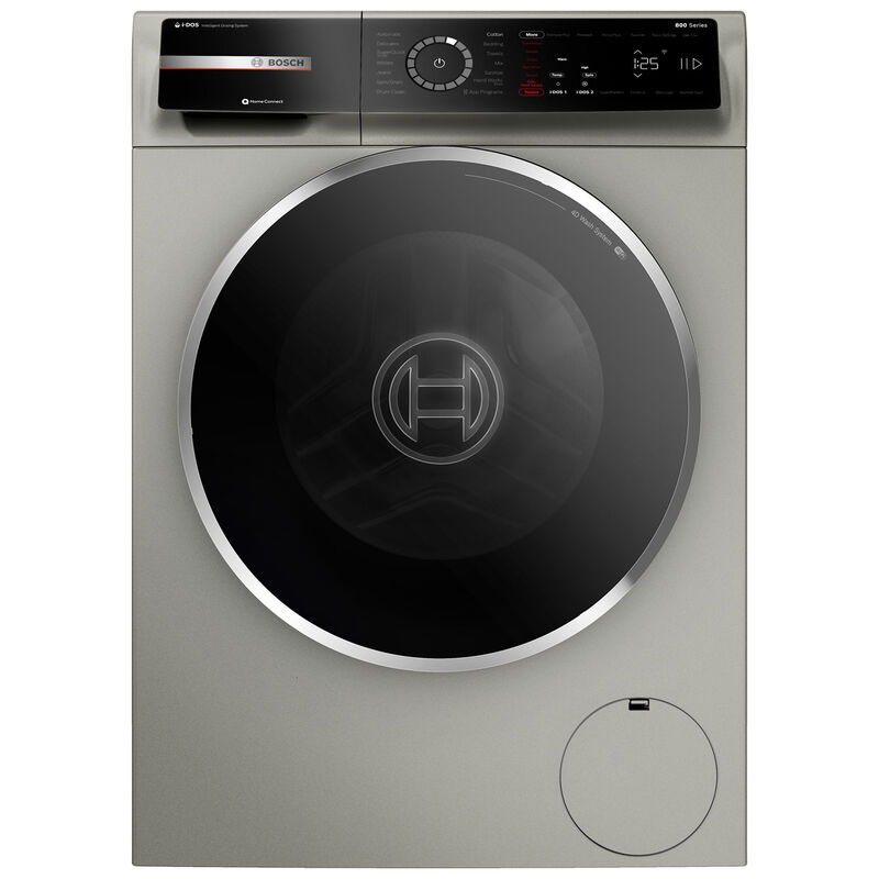 Bosch 800 Series 24 in. 2.4 cu. ft. Smart Stackable Front Load Washer with Sanitize Cycle - Pearl Steel, , hires