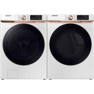 Samsung 27 in. 7.5 cu. ft. Smart Stackable Electric Dryer with AI Smart Dial, Sanitize+, Steam Cycle & Sensor Dry - Ivory, Ivory, hires