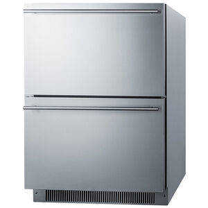 Summit 24 in. 4.8 cu. ft. Outdoor Double Refrigerator Drawers - Stainless Steel/Panel Ready, , hires