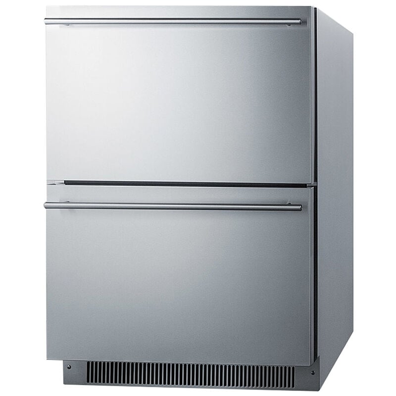 Summit 24 in. 4.8 cu. ft. Outdoor Double Refrigerator Drawers - Stainless Steel/Panel Ready, , hires