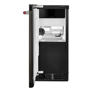 KitchenAid 15 in. Built-In Ice Maker with 25 Lbs. Ice Storage Capacity, Self- Cleaning Cycle, Clear Ice Technology & Digital Control - Black Stainless Steel with PrintShield Finish, Black Stainless Steel with PrintShield Finish, hires