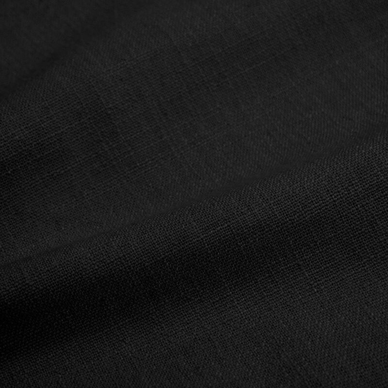 Skyline Furniture Linen Fabric Upholstered Queen Size Platform Bed - Black, Black, hires