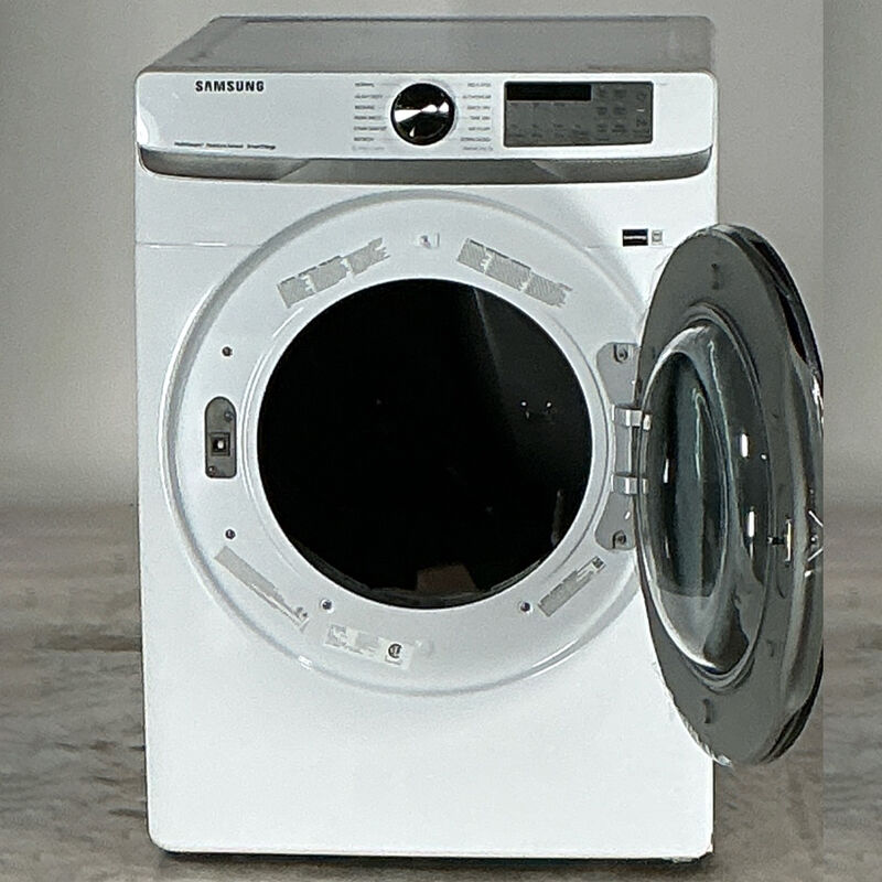 Samsung 27 in. 7.5 cu. ft. Smart Stackable Gas Dryer with Sanitize+, Steam Cycle & Sensor Dry - White (Open Box Excellent Condition), , hires