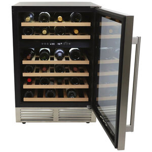 Avanti Designer Series 24 in. Compact Built-In/Freestanding 4.1 cu. ft. Wine Cooler with 43 Bottle Capacity, Dual Temperature Zone & Digital Control - Stainless Steel with Black Cabinet, , hires