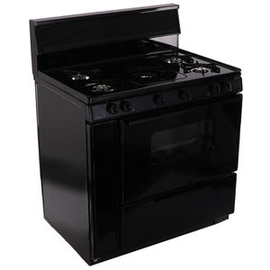 Premier 36 in. 3.9 cu. ft. Oven Freestanding Gas Range with 5 Open Burners & Griddle - Black, , hires