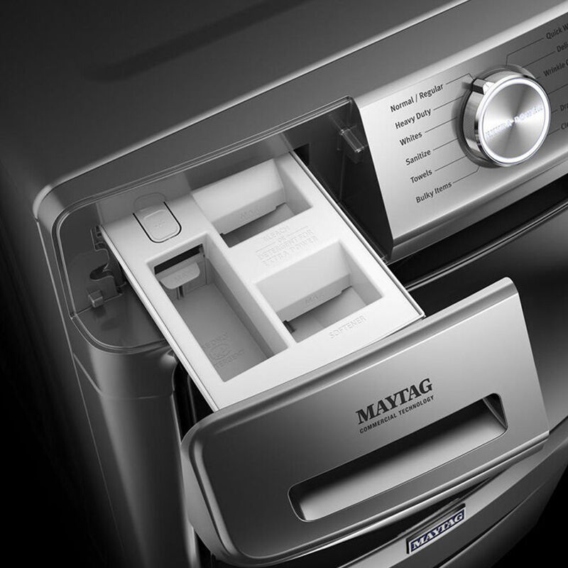 Maytag 27 in. 4.8. cu. ft. Stackable Front Load Washer with Extra Power and 16-Hr Fresh Hold Option - Metallic Slate, Metallic Slate, hires